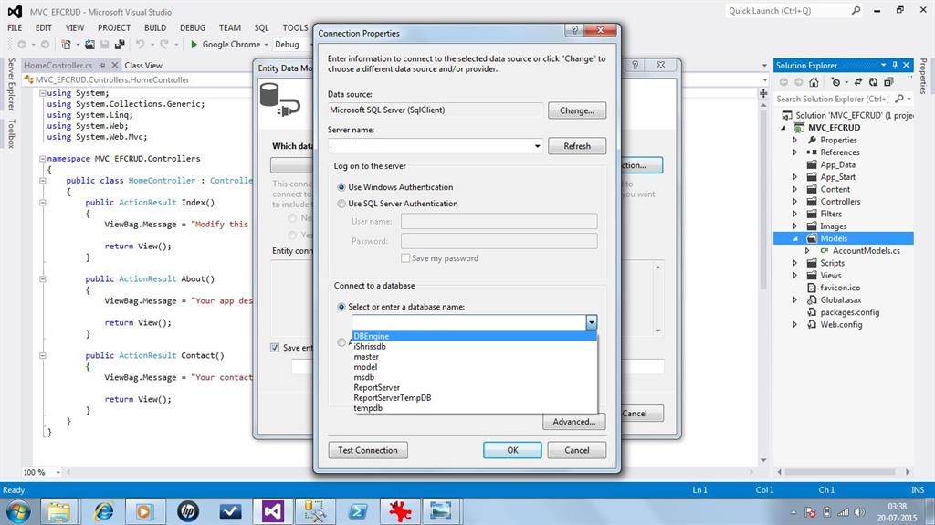 Crud Operations Using Stored Procedure And Entity Framework In Asp Net Mvc