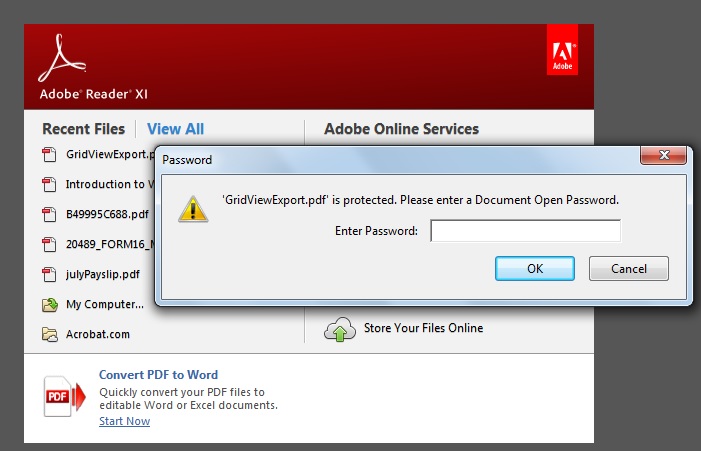 adobe document open password crack
