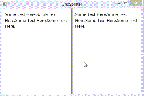 Gridsplitter In Wpf