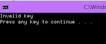 Pass an invalid key