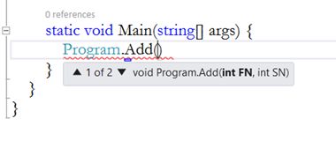 Add method in our main method