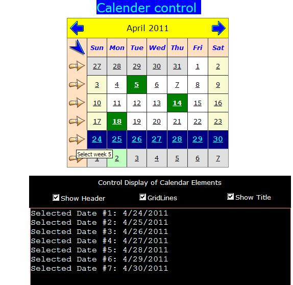 Using Calendar Control in ASP NET