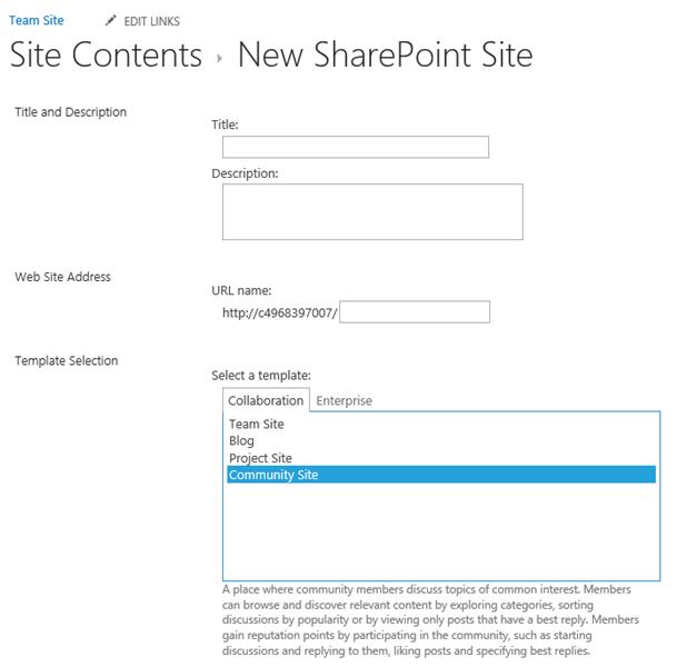 How to create a community site in SharePoint 2013