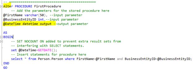 output parameter