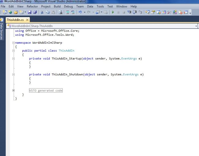 VSTO 2010 - How to make word add-in