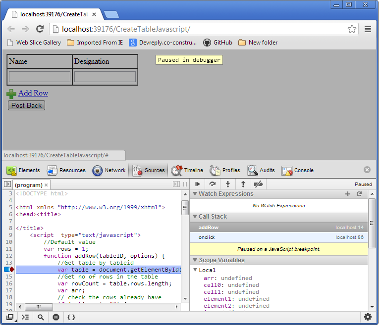 How To Debug Javascript Function In Chrome