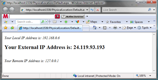 your external IP address