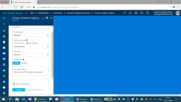 Creating A Container Registry In Azure