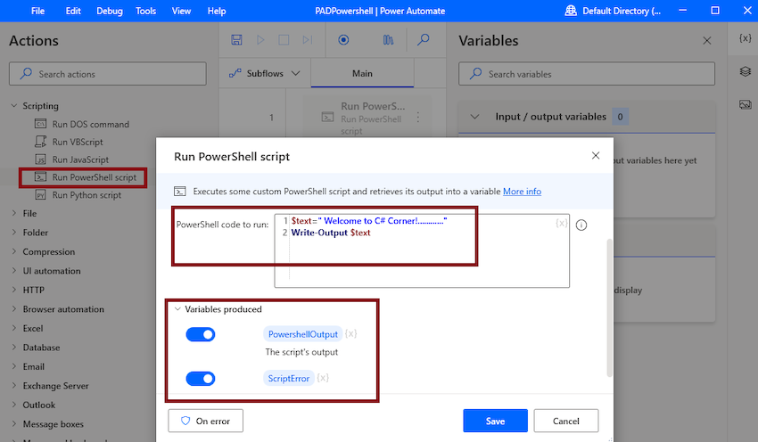 Execute Powershell Script In Desktop Flow Using Microsoft Power Automate