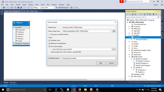 MVC CRUD Operations Using Entity Framework