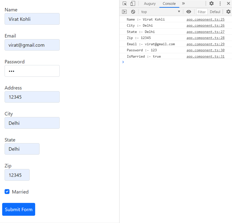 Template Driven Form In Angular