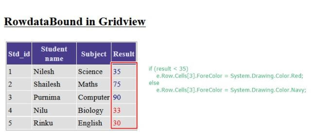 RowDataBound in GridView in ASP.NET