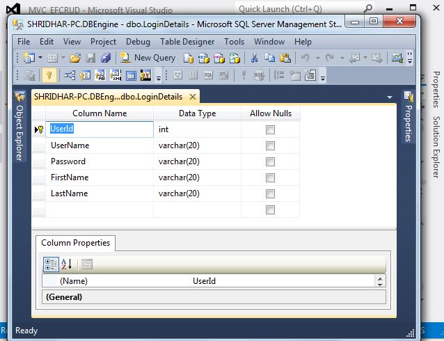 CRUD Operations Using Stored Procedure And Entity Framework In ASP.Net MVC