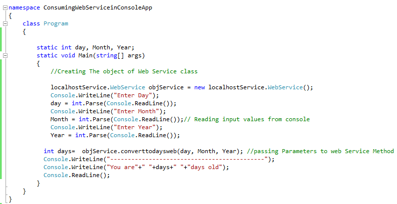 Consuming Web Service In a Console Application