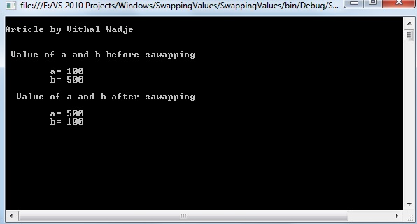 Swapping Values Using C#