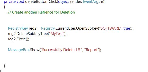 Delete Button Code In C