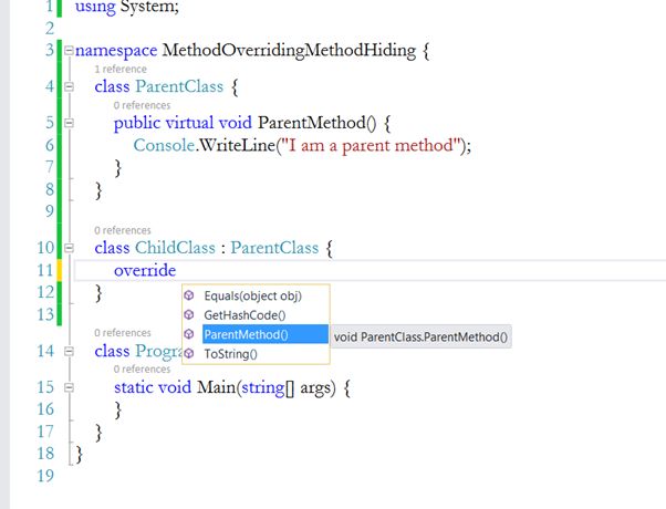 Method Overriding VS Method Hiding