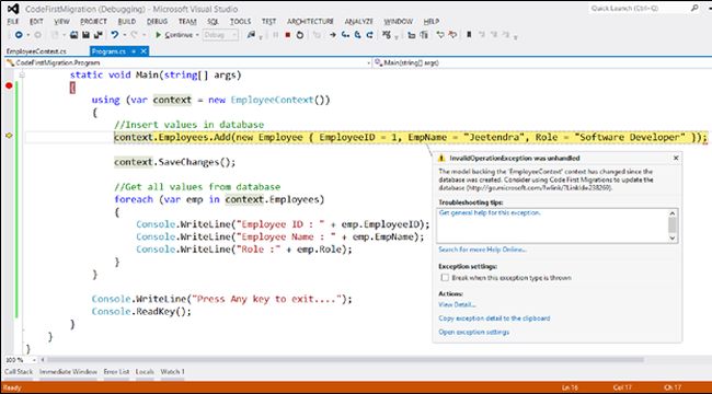 Code First Migrations in Entity Framework