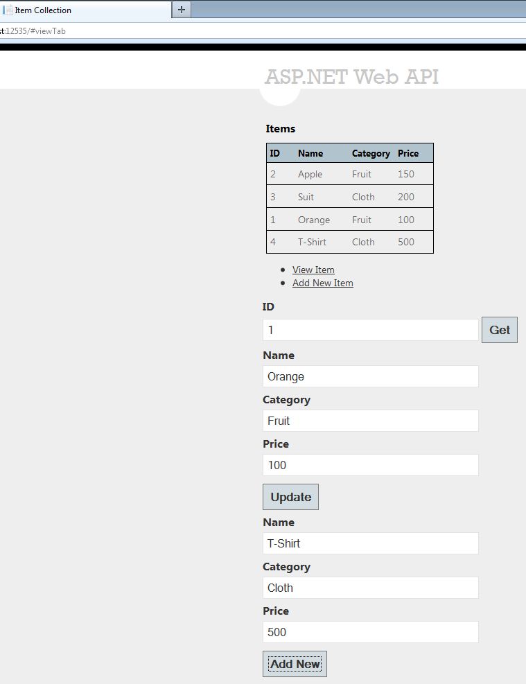 Using CRUD Operations In ASP.Net Web API