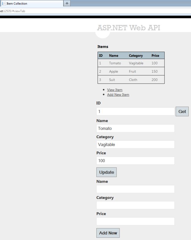 Using CRUD Operations In ASP.Net Web API