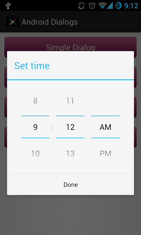 Androd Dialogs