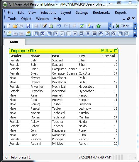 Concatenation Operation in QlikView Application: Part 2