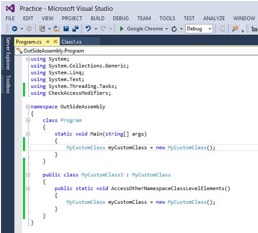 Access Modifiers And Default Access Modifiers In C#