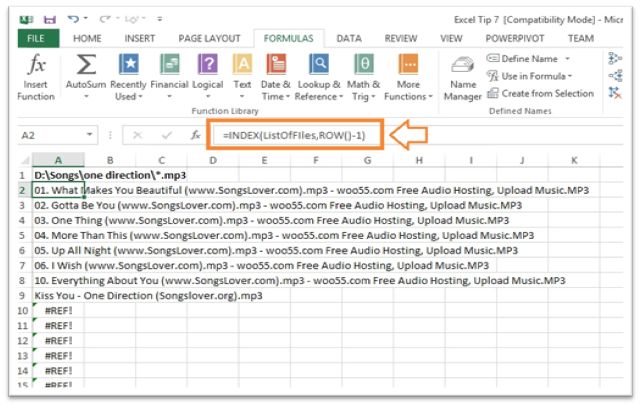 File Name Code Excel