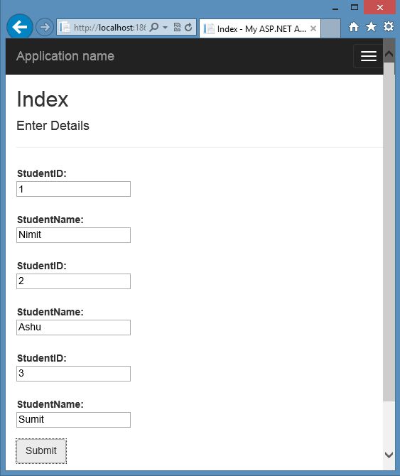 Submit List of Records