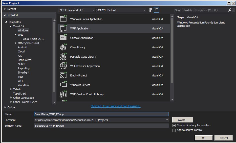 Select Data Using Entity Framework in WPF