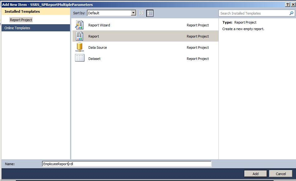 SSRS Report Using Stored Procedure With Multiple Parameters