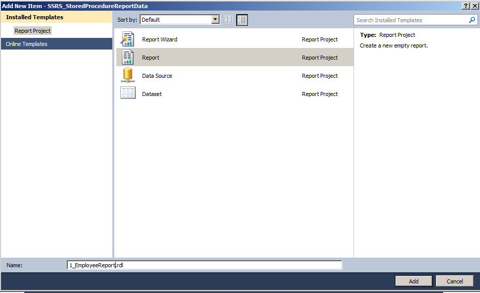 SSRS Report Using Stored Procedure