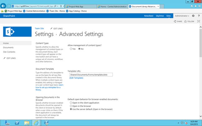 Sharepoint 2013 - Document Library & List Settings