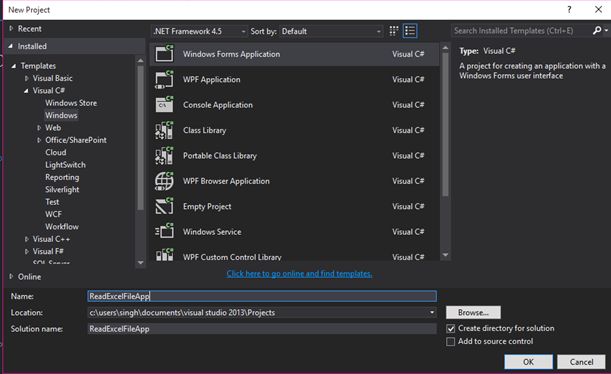 Read Excel File In Windows Application Using C#