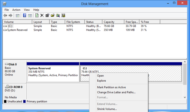 How to Shrink Hard Disk Partition in Windows 8