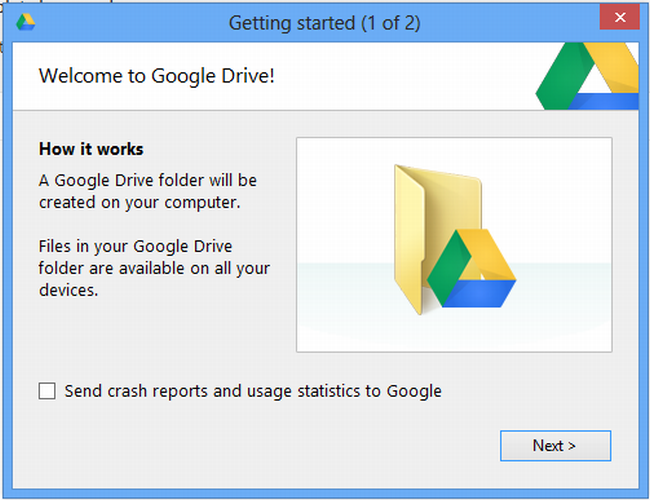 google drive windows setup