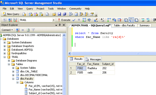 SQL SERVER 2005 : Using Special Characters (Wild Characters) in LIKE ...