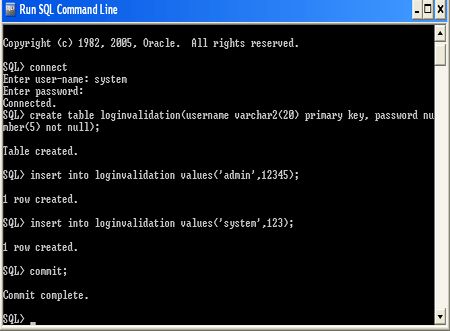 DataBase Connectivity and validation of data from Oracle Database