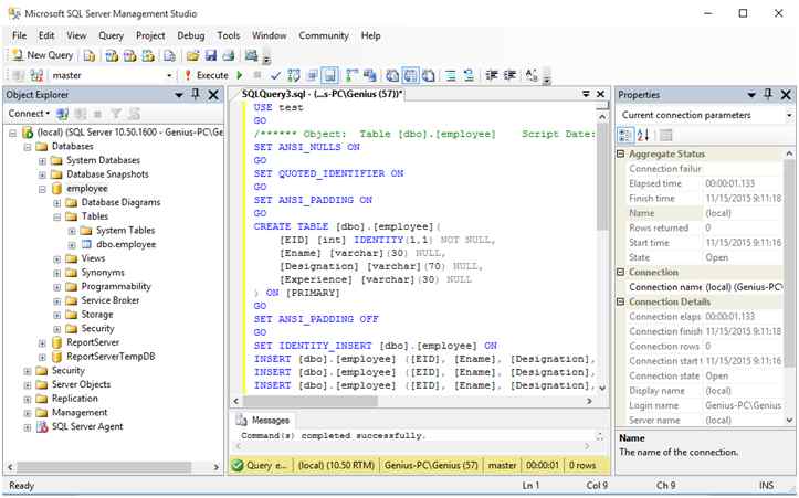 Restore Generated SQL Scripts Of Table With Records Into Another Database