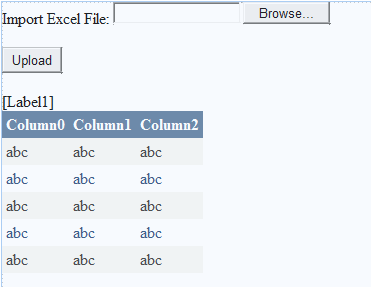 Read Excel Sheet Data and Bind With ASP.NET GridView