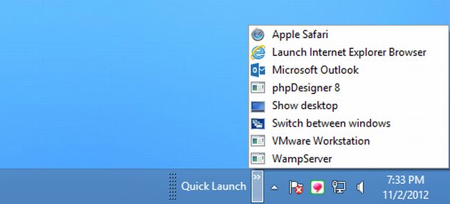 Windows 8 quick launch keyboard shortcut