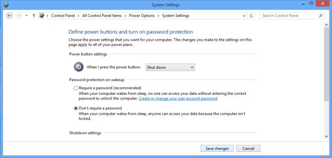 Remove Sleep Mode Password in Windows 8