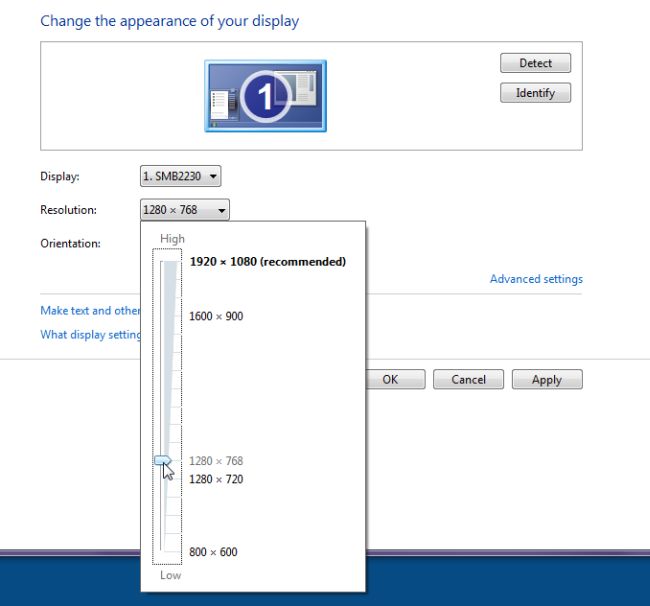 windows 8 change resolution