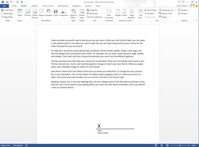 how to add signature to word document