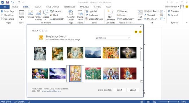 how to insert clip art in word windows 8