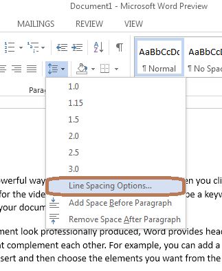 make all lines the same spacie in word