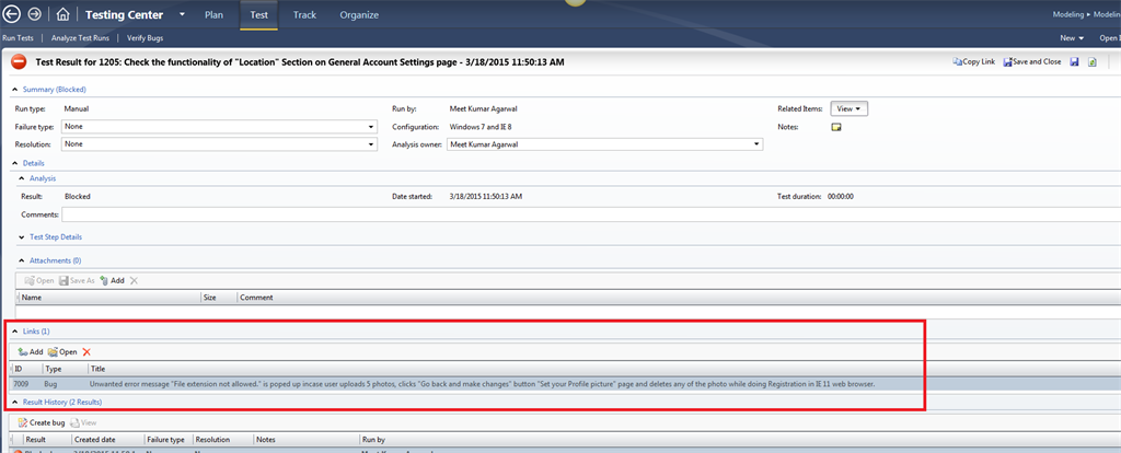 Link the Bug in Blocked Test Case Using Microsoft Test Manager 2010