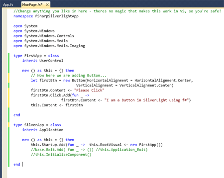 A Simple Application in Silverlight Using F#