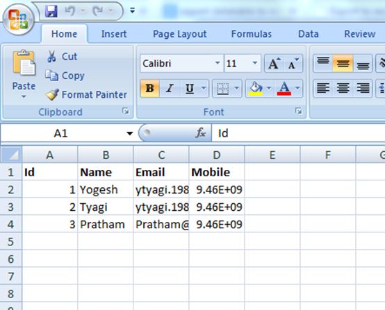 Export Data From Database Table to Excel File in ASP.Net MVC