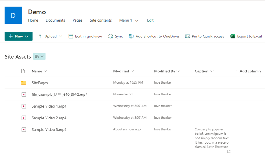 Video Embed Using Hero WebPart In SharePoint Online Modern Page